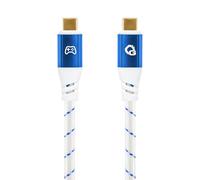 OEHLBACH GAMING New Game Blue - Cavo USB Type-C 20 Gbps - fino a 240 W Power Delivery - tripla schermatura - contatti dorati - 3 m - Cavo da gioco con guaina in tessuto - blu/bianco