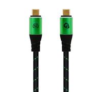 OEHLBACH GAMING New Game Green - Cavo USB Type-C 20 Gbps - fino a 240 W Power Delivery - tripla schermatura - contatti dorati - 2 m - Cavo da gioco con guaina in tessuto - verde/nero