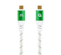 OEHLBACH GAMING New Game Green - Cavo USB Type-C 20 Gbps - fino a 240 W Power Delivery - tripla schermatura - contatti dorati - 3 m - Cavo da gioco con guaina in tessuto - verde/bianco