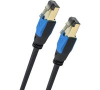 Oehlbach Giga Stream - Cavo di rete Cat 8.1 Streaming, 40 Gbit/s, RJ45, 3 schermature in TPE, guaina intrecciata in rame OFC senza ossigeno (streaming, gaming, rete domestica), 2 m, colore: Nero