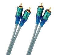 OEHLBACH Ice Blue - Cavo RCA da 1,5 m, per giradischi, home theater e impianto HiFi - 2 x 1,5 m cavo RCA schermato in OFC - 2 x 1,5 m - blu trasparente