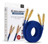 Oehlbach NF 1 Master 500 - Eccellente cavo cinch audio stereo analogico - 2x Cinch/2x Cinch, spina in metallo, schermatura - 5 m - blu