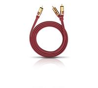 Oehlbach NF Y-Sub 100 - Cavo subwoofer Y-Cinch - 2x Cinch/1x Cinch - Cavo flessibile con schermatura efficiente - 5 m - rosso