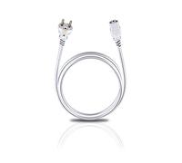 Oehlbach Powercord C13 / 500 - Cavo di alimentazione con spina e presa di corrente a prova d'urto - Altamente flessibile, eccellente affidabilità dei contatti - 5 m - bianco