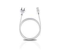 Oehlbach Powercord C7 / 500 - Cavo di alimentazione a 2 poli con spina Euro (CEE7/16) - Altamente flessibile, eccellente affidabilità dei contatti - 5m bianco