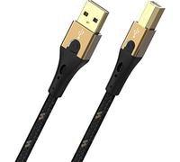 Oehlbach Primus Cavo USB tipo B 2.0 - State of The Art - High Speed 480 Mb/s connettore metallico altamente flessibile HPOCC 3 schermatura - stampante, scanner, amplificatore audio - nero/oro - 2 m