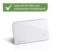 Oehlbach Scope Vision 5G DVB-T2 HD Antenna - Antenna digitale da camera - Amplificatore attivo DVB-T - Successore del nostro vincitore del test - con filtro 5G - Bianco