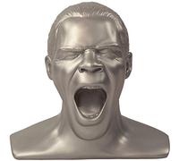 OEHLBACH Scream Unlimited Plus - esclusivo supporto per cuffie a forma della leggendaria testa di Oehlbach - Conservazione ottimale per cuffie Over-/On-Ear più grandi - Fatto a mano - Argento