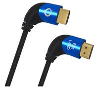 OEHLBACH Shape Magic 90 UHD - 8K Ultra High Speed 2.1 Cavo HDMI - Certificato 48 Gbps (connettore angolare 90 gradi, rame OFC, 4K@120Hz, 8K@60Hz, eARC, HDR dinamico), nero, 1 m