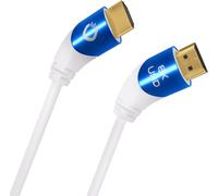 OEHLBACH Shape Magic - Cavo HDMI 40-8K Ultra High Speed 2.1, certificato da 48 Gbps (connettore angolare a 40 gradi, schermatura a 3 strati, in rame OFC, connettore in metallo, 1,5 m, colore: Bianco