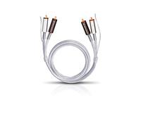 OEHLBACH Silver Express Plus 100 - Set di cavi stereo Phono RCA per giradischi e amplificatori - SPOFC & schermatura a 2 vie - 1 m - argento