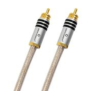 OEHLBACH SilverShield Flex - Hochwertiges digitales Audio-Cinchkabel, SPOFC Leiter, Geflechtschirmleiter, 75 Ohm, transparent-silver 0,5m