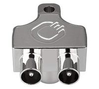 Oehlbach SP12 - partitore doppio per antenna TV/Radio, struttura in metallo schermato, connettore coassiale su spina coassiale - DVB-T2 DVB-C2 HDTV UHD - colore argento