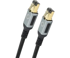 Oehlbach Stream Primus - Cavo di rete per streaming CAT8.1 High End CAT8.1 40 Gbits RJ45 a tripla schermatura in tessuto, doppino intrecciato - rame SPOFC - 7,5 m