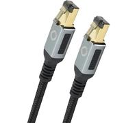OEHLBACH Stream Primus - State of The Art - High End CAT 8.1 Streaming Netzwerkkabel 40 Gbits RJ45 3-Fach Schirmung Gewebemantel Twisted Pair - SPOFC Kupfer - 25cm