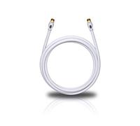 OEHLBACH Transmission Plus S - Cavo satellitare OFC per antenna satellitare e Sky Receiver - spina F m/m, DVB-S/S2, HDTV, 4k Up, 7,50 m, bianco