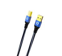Oehlbach USB Plus B - USB - Cavo stampante tipo A a tipo B - Rivestimento in PVC - OFC, blu/nero - 7,5 m