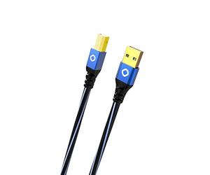 OEHLBACH USB Plus B - USB - Druckerkabel Typ A zu Typ B - PVC-Mantel - OFC, blau/schwarz - 1m