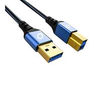 OEHLBACH USB Plus B3 - Cavo USB 3.0 per stampante, cavo audio da tipo A a tipo B, rivestimento in PVC, OFC, blu/nero, 50 cm