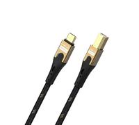 OEHLBACH USB Primus CB - Cavo USB tipo C a tipo B - Velocità dati 480 Mbps, guaina in tessuto di alta qualità, conduttore interno HPOCC, efficace schermatura a 3 strati, nero/oro - 2 m