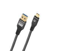 OEHLBACH USB Pulse AC - Cavo USB tipo A a tipo C - 10 Gbps dati guaina TPE, conduttore interno OFC, potenza di ricarica fino a 60 Watt, antracite - 3 m