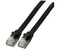 Oem Cavo di Rete Patch in Rame Cat.6A U/FTP TPE 4mm Ultraflex Nero 0,5m
