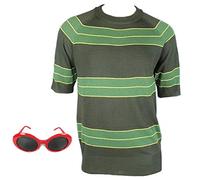 OEM Kurt Cobain Maglione + Occhiali da sole Set Camicia a maniche corte verde Costume (L, Rosso)