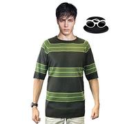 OEM Kurt Cobain Maglione + Occhiali da sole Set Camicia a maniche corte verde Costume (XL, Bianco)