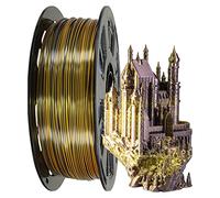OEM MIKA3D Bicolor Double Colors Silk Metallic Gold Black PLA Coextrusion Filament, 1.75mm 2 Colors in 1 Printing 2 Colored Silk PLA, Widely Fit for 3D Printer, 2.2lbs/1kg Dual Color Material