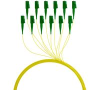 Oem Set 12 Pigtail Fibra Ottica Monomodale OS2 LC/APC G652D 2m Giallo