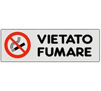 OEM SYSTEMS 5 ETICHETTE ADESIVE 'VIETATO FUMARE' PVC 15cm x 5cm Minimalista