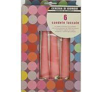 OEM SYSTEMS Risthò 1310_10 Candele Laccate Coniche, Rosa, 2.2 cm x 21 cm, 6 Pezzi