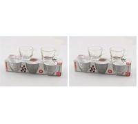 OEM SYSTEMS Set 6 Tazze Tazzine Da Caffe in Vetro (Confezione da 2)