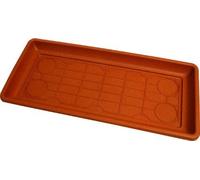 OEM SYSTEMS Sottovaso Rettangolare Maxi in Polipropilene - 74x33x5,7H cm - Colore Terracotta