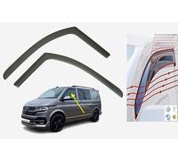 OEMM Set di 2 deflettori d'aria a canale compatibili con Volkswagen T5 e T6 VW Transporter/Caravelle/Multivan dal 2003 al 2023, visiere laterali in vetro acrilico