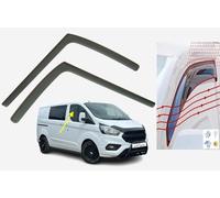 OEMM Set di 2 deflettori d'aria tipo IN-Channel compatibili con Ford Transit Custom Van MinIBUS 2012 2013 2014 2015 2016 2017 2018 2019 2020 visiere laterali per finestrini, colore scuro