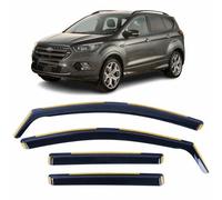 OEMM Set di 4 deflettori d'aria tipo IN-CHANNEL compatibile con Ford Kuga MK2 5 porte SUV 2013 2014 2015 2016 2017 2018 2019 2020 vetro acrilico lato deflettori finestra