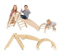 Oemmie Triangolo Arco Montessori Arco 3 Pezzi - Tavola di Equilibrio per Bambini - Scaffale da arrampicata pieghevole