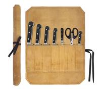 Oemmn Coltello da cuoco con 7 scomparti, in tela cerata, per escursioni e campeggio, cachi, moderno