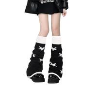 Oemmn rge - Scaldamuscoli per gambe a maglia, da donna, invernali, Y2K, giapponese, Lolita giapponese, calzini lunghi Kawaii all'uncinetto, scaldamuscoli a maglia calda per cosce alte,