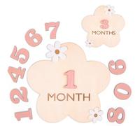 OENIZI Carte mensili per bambini, dischi in legno con pietre miliari mensili per bambini, segni per i mesi del bambino, dischi per le pietre miliari del bambino, oggetti di scena per foto per bambini