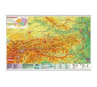 Österreich National- u. Naturparks mit UNESCO Welterbestätten mit Metallbeleistung.: Wandkarte / Poster