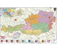 Österreich politisch PLZ und Organisationskarte Wandkarte Poster NEUE AUFLAGE