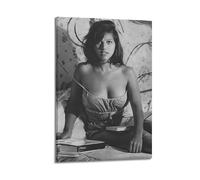 OESYSETCO Poster decorativo da parete con attrice Claudia Cardinale, decorazione per la casa, poster decorativo su tela, poster decorativo moderno, per camera da letto, per camera da letto, 50 x 75 cm