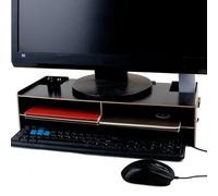 OEUBEQ Supporto per Monitor del Computer, Organizer da scrivania, Presa per Tastiera e Mouse, Piccolo Scomparto per Bicchieri e Penne, per Ufficio, Sala Studio Black