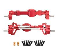 Oeudire Assale anteriore posteriore completamente in metallo anodizzato CNC in lega di alluminio for JJRC 1/10 C8815 Willys MB Retro Jeep Upgrade Accessories(Red 1 Set)