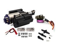 Oeudire Cambio a 2 velocità completamente in metallo di tre generazioni con servo for B1 B14 B24 C14 C24 MN D90 D91 MN96 1/12 RC Car Parts(Black with servo)