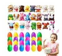 Oeufs De Pâques Remplis De Peluches - Mini Doudou Mignon, Petit Animal | Jouet Prérempli Divertimento Per Pâques Panier Garnis Cadeaux Chasse Printemps Fête Enfantine École Célébration