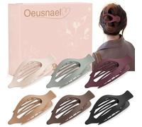 Oeusnael 6 fermagli per capelli piatti grandi per donne e ragazze, clip per capelli spessi e sottili, comode clip piatte curve, opache, antiscivolo e a tenuta forte, accessori per capelli