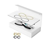 OEUVREBY Kit di bracciali permanenti per coppie, per San Valentino, 1 paio di catenine nere, lunghezza 23 cm, Chain Length 23 cm, Plastica, come descrizione